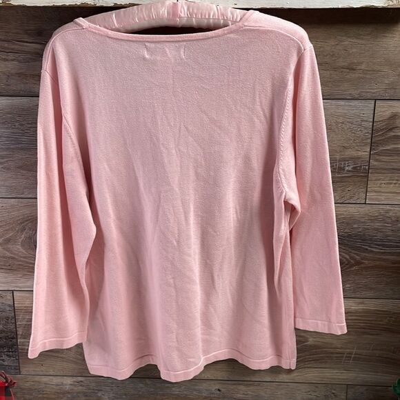 Sag Harbor Women’s Pink Sweater Top Pullover Size Large Coquette Girl - Picture 6 of 7